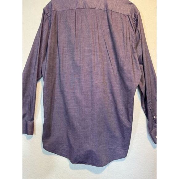 Neiman Marcus Mens Large Purple Trim Fit Button Up Shirt 17 34/35 * - Picture 12 of 13